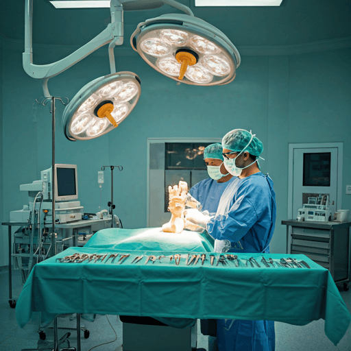 Mr. Nijil Vasukutty operating in theatre